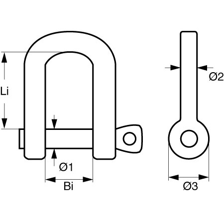 Schäkel geschweift Schraubverschluss -Typ Standard